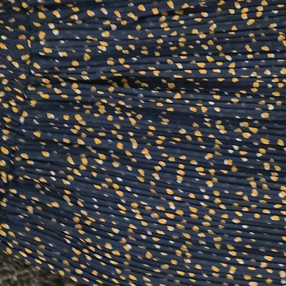 Lulus sz xs navy gold yellow Brittania Navy Blue Print Wide-Leg Culotte Pants - Picture 2 of 4